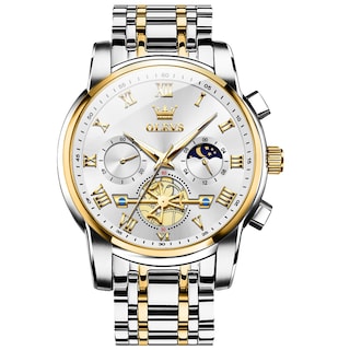 Foto 1 | Reloj Olevs De Lujo Plateado Analógico De Cuarzo De Acero Inoxidable Para Hombre - Venta Internacional.