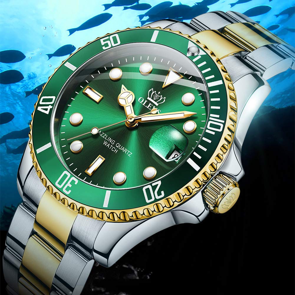 Foto 4 pulgar | Reloj Olevs Green Classic Para Hombre Con Fecha, Resistente Al Agua, 30 M - Venta Internacional.