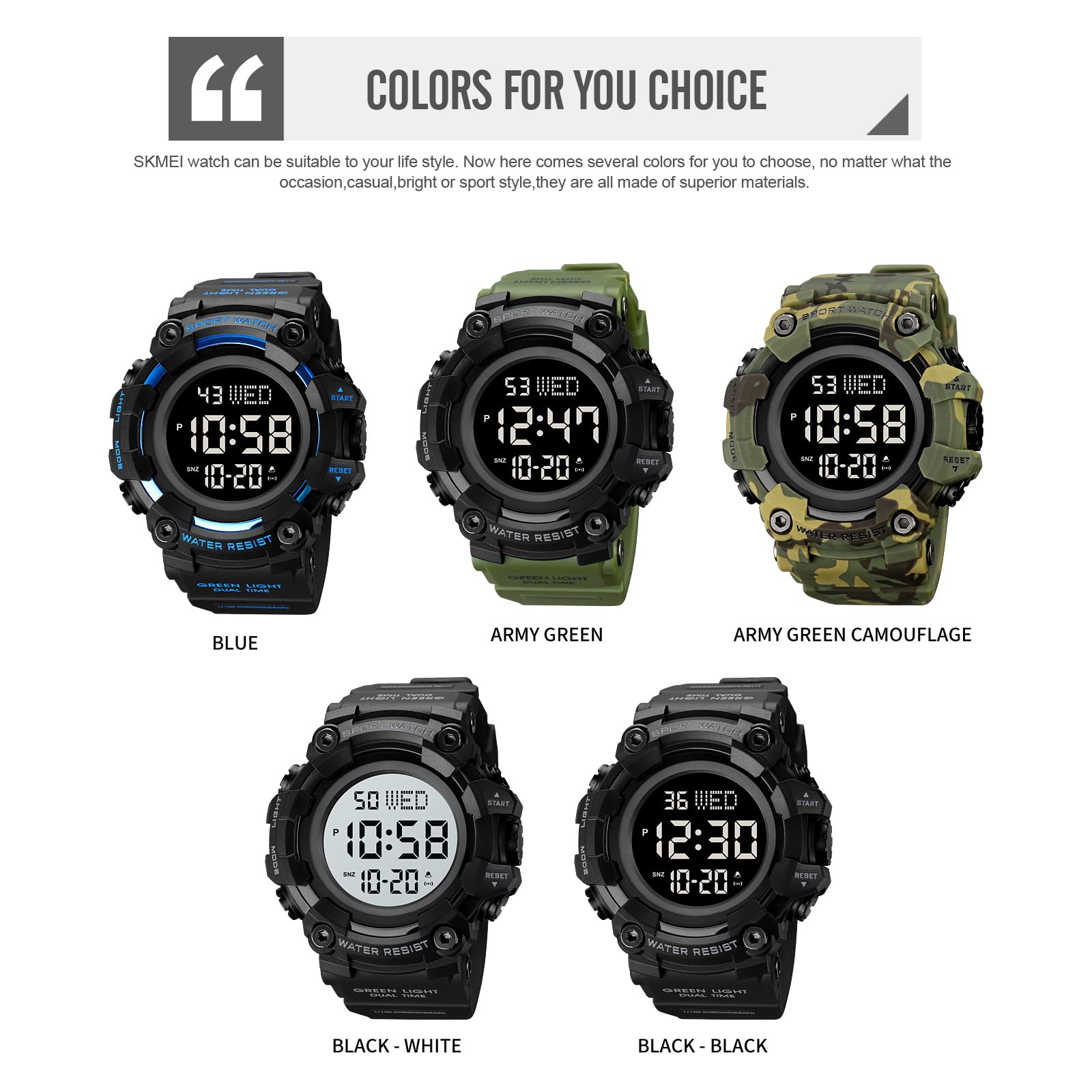 Foto 6 pulgar | Reloj Gosasa Para Hombre, Deportivo, Digital, Militar, Led, Resistente Al Agua - Venta Internacional.