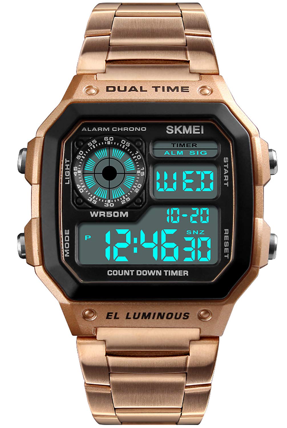 Reloj Pasoy Digital Multifunción Para Hombre, 50 M, Resistente Al Agua - Venta Internacional.