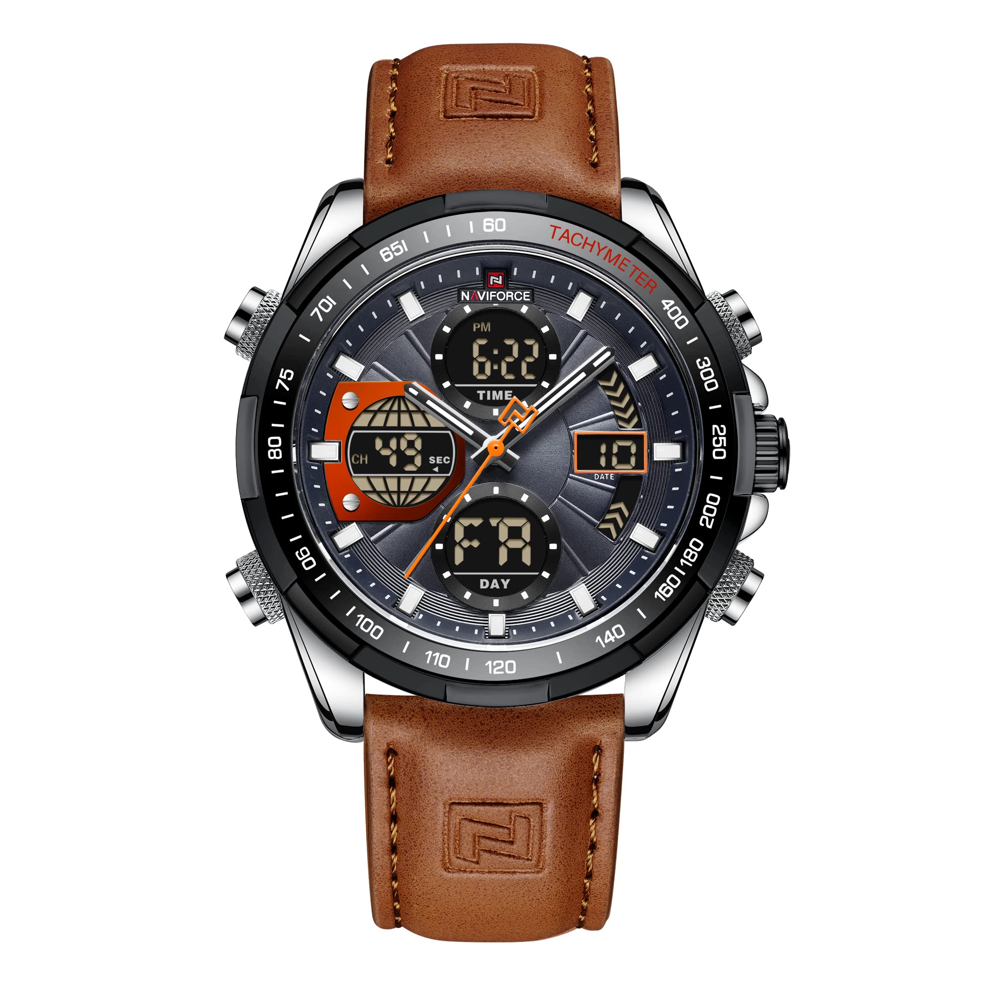 Reloj De Cuero Analógico Digital Militar Naviforce Para Hombre - Venta Internacional.