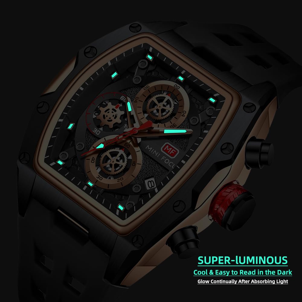 Foto 5 pulgar | Reloj Mini Focus Unique Tonneau Chronograph Impermeable Para Hombre - Venta Internacional.