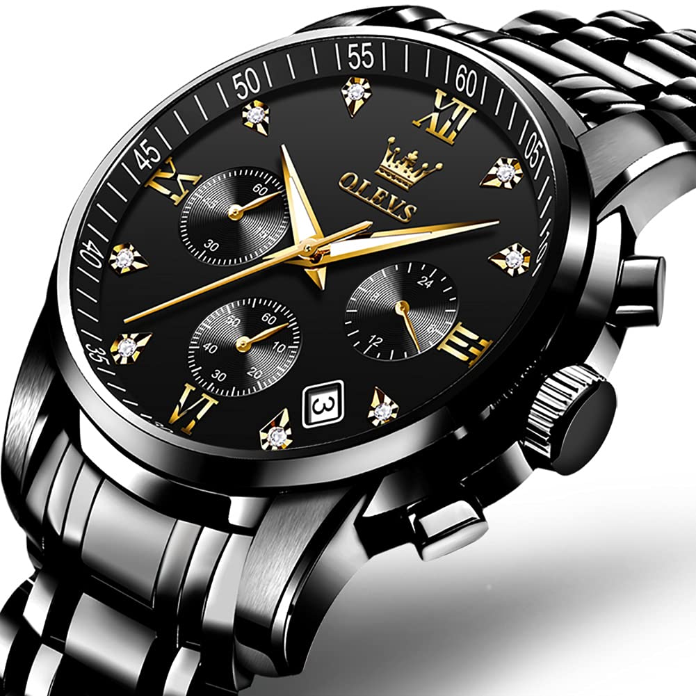 Foto 3 pulgar | Reloj Olevs Fashion Black Luxury Waterproof Para Hombre - Venta Internacional.