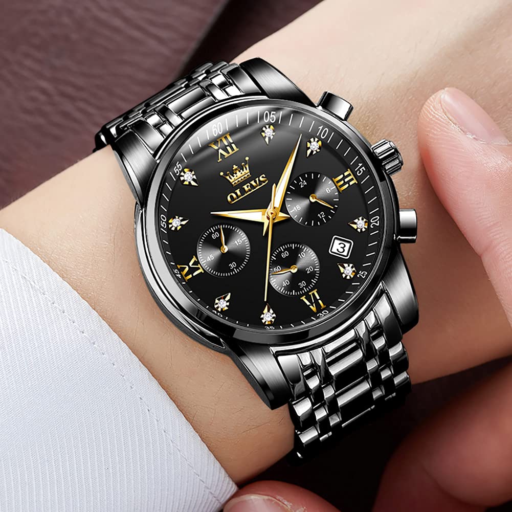 Foto 5 pulgar | Reloj Olevs Fashion Black Luxury Waterproof Para Hombre - Venta Internacional.