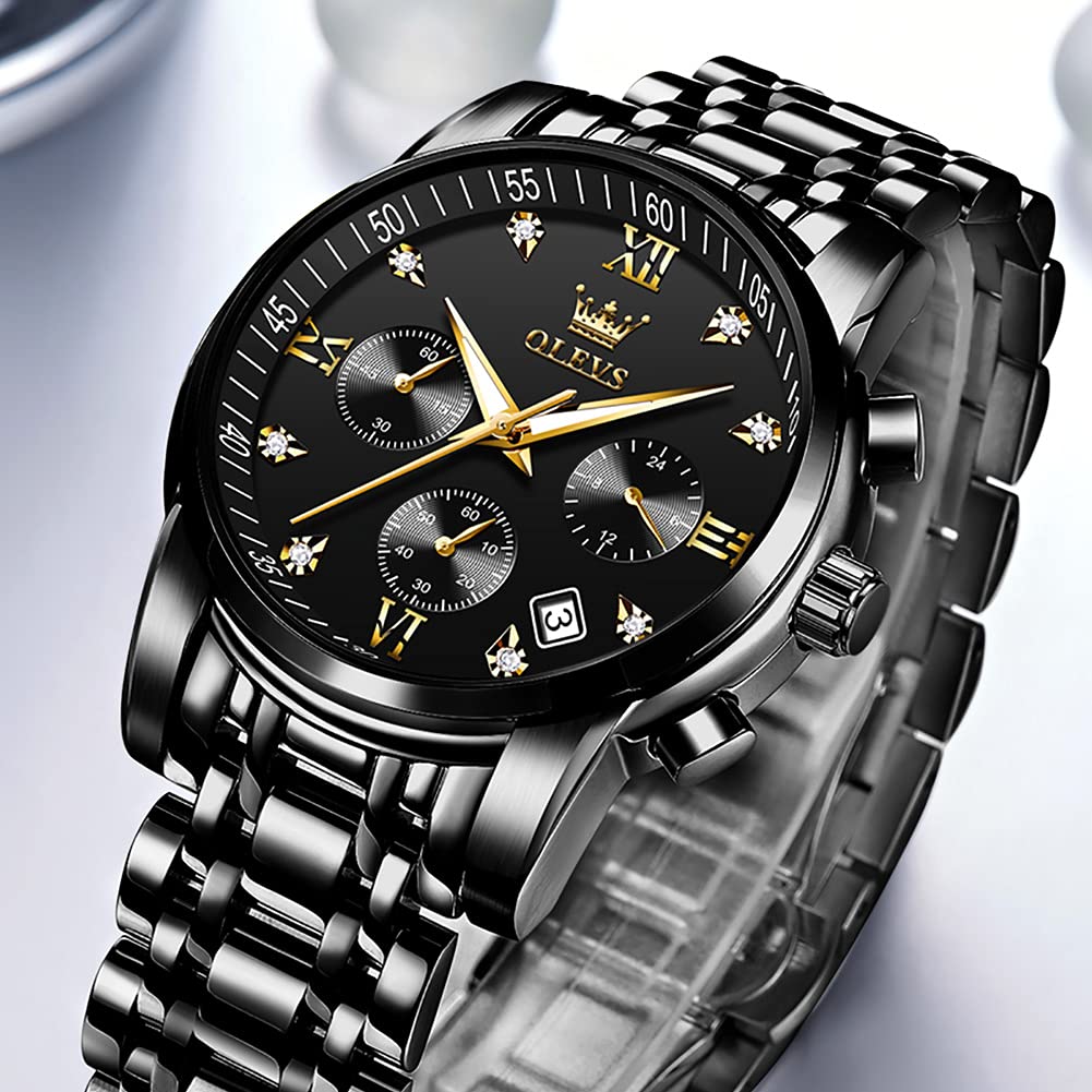 Foto 7 pulgar | Reloj Olevs Fashion Black Luxury Waterproof Para Hombre - Venta Internacional.