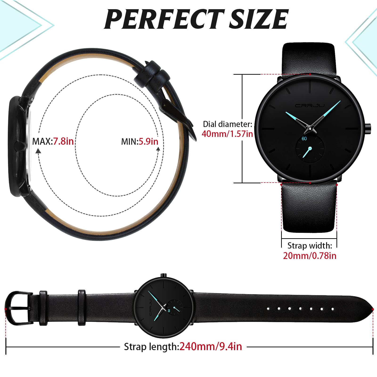 Foto 5 pulgar | Reloj Fizili, Ultrafino E Impermeable, A La Moda Para Hombre, Con Piel - Venta Internacional.