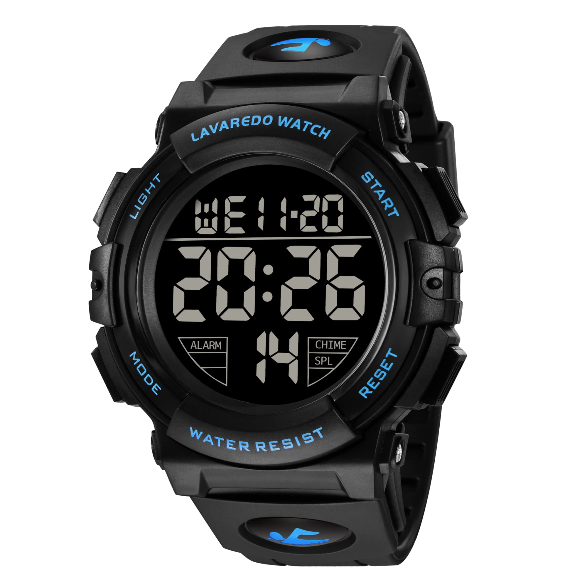 Reloj L Lavaredo Digital Para Hombre Resistente Al Agua Con Cronógrafo - Venta Internacional.