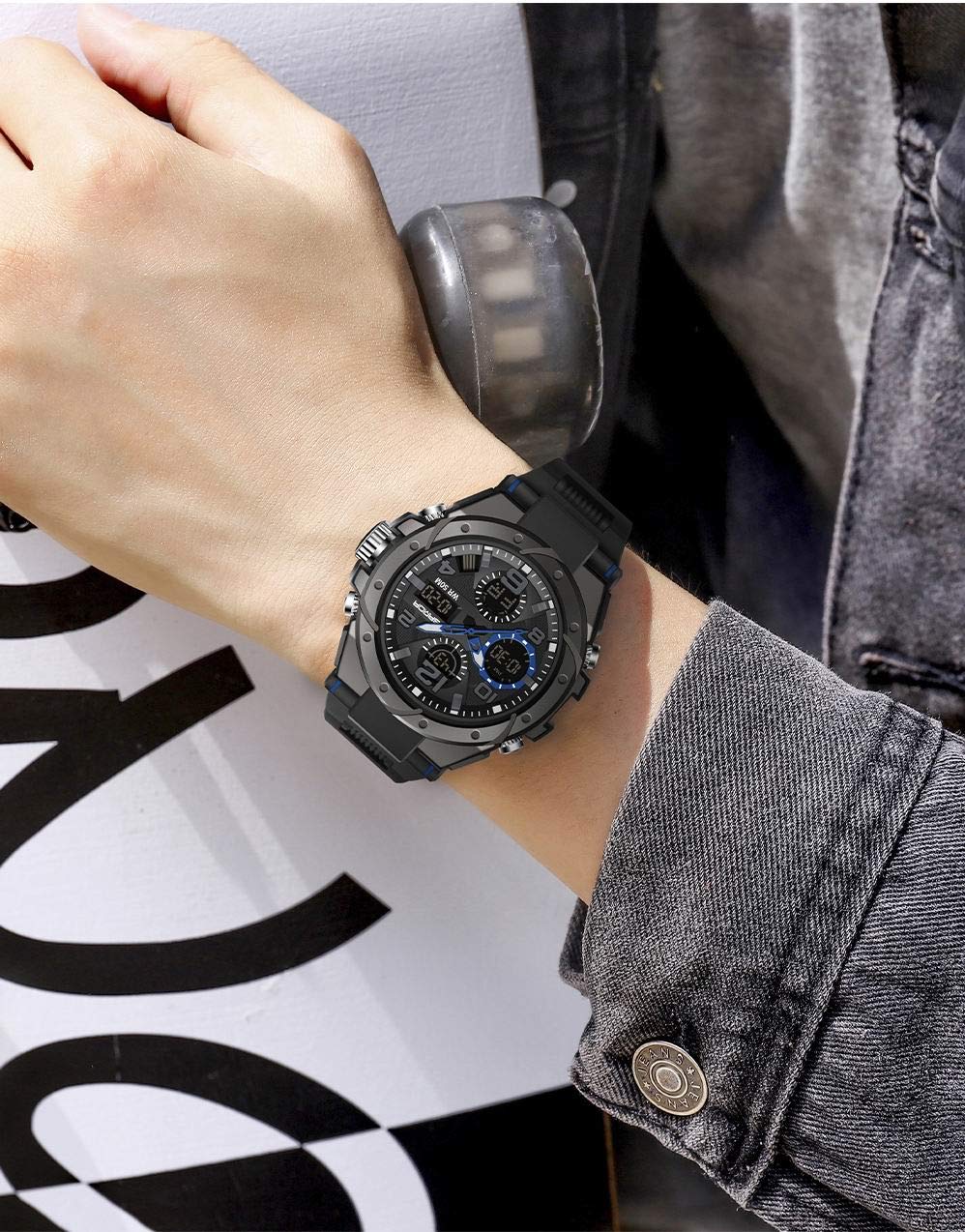 Foto 4 | Reloj Aimes Military Outdoor Sports Digital Para Hombre, Azul Y Negro - Venta Internacional.