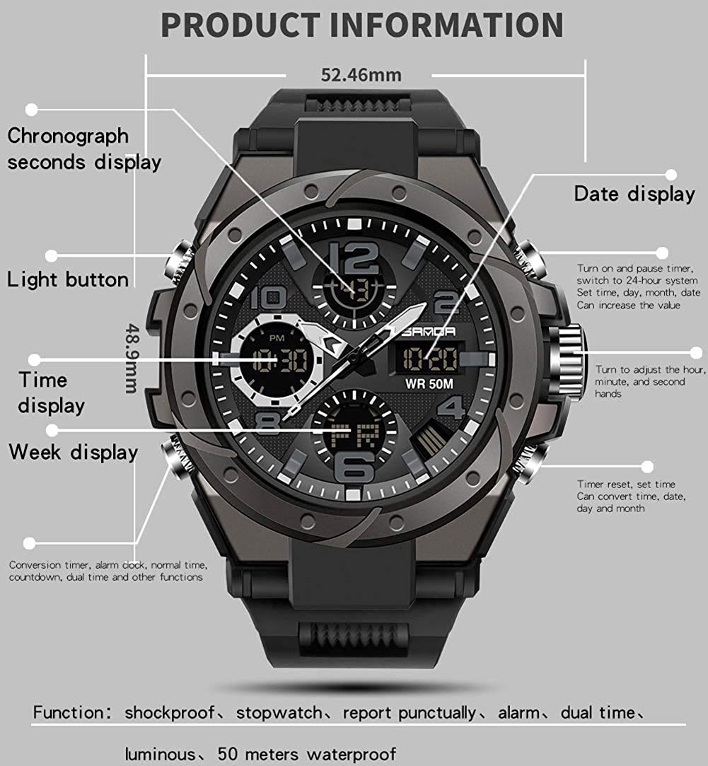 Foto 7 pulgar | Reloj Aimes Military Outdoor Sports Digital Para Hombre, Azul Y Negro - Venta Internacional.