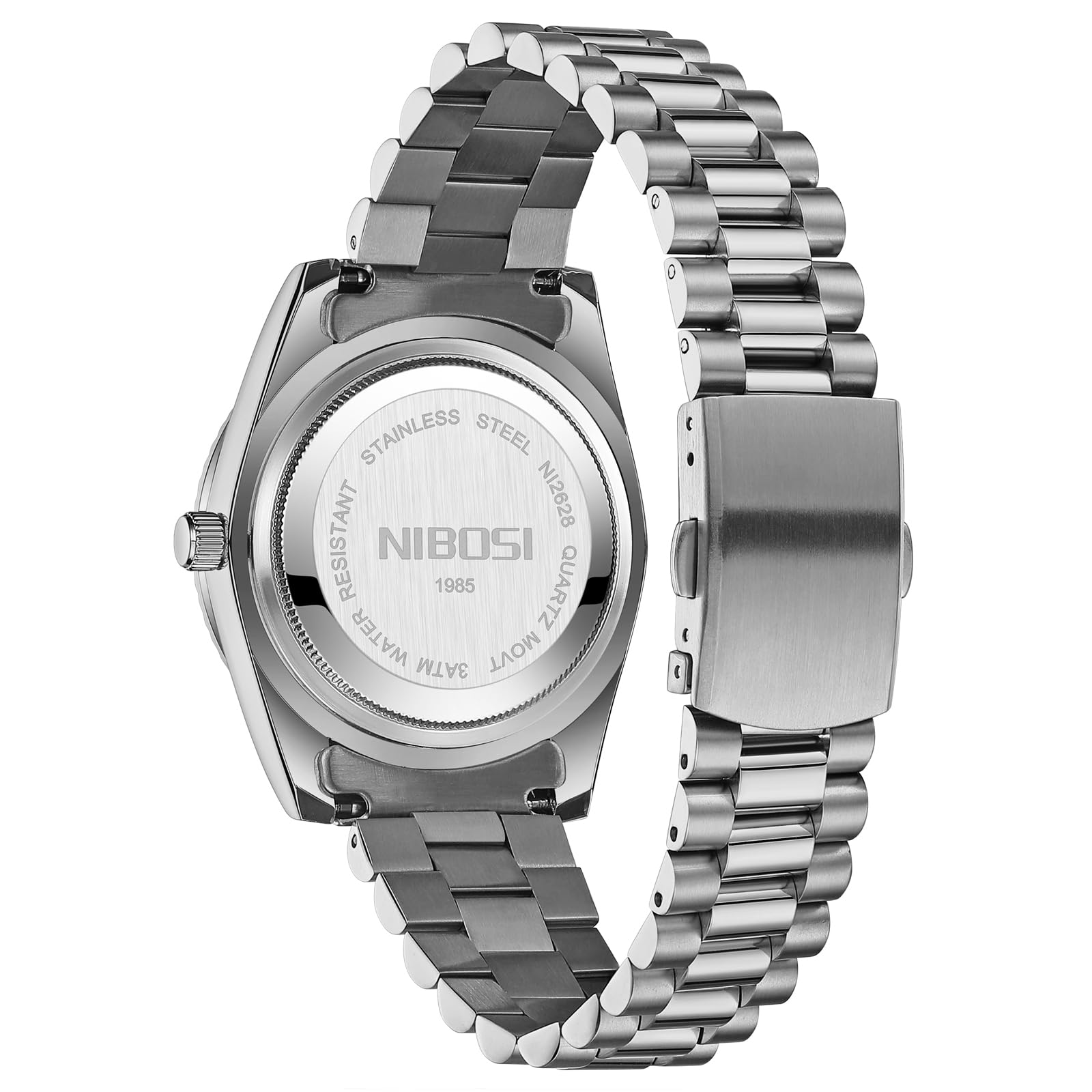 Foto 5 pulgar | Reloj Nibosi Analógico De Cuarzo Para Hombre, Acero Inoxidable, Resistente Al Agua - Venta Internacional.