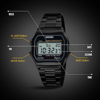 Foto 7 | Reloj Pasoy Digital Unisex De Acero Inoxidable Marrón Dorado - Venta Internacional.