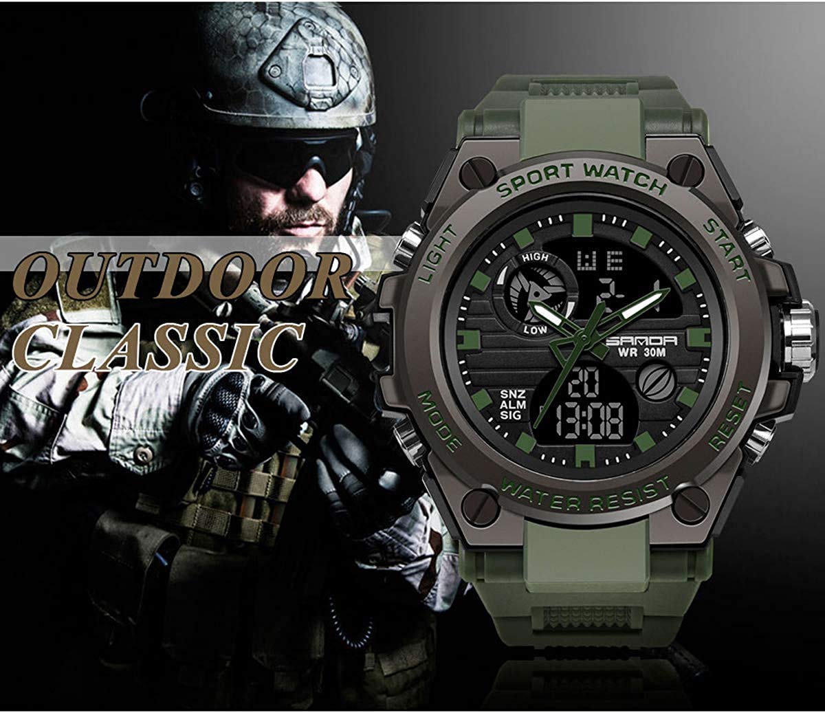 Foto 4 pulgar | Reloj Aimes Sports Outdoor, Impermeable, Militar, Led Para Hombre - Venta Internacional.