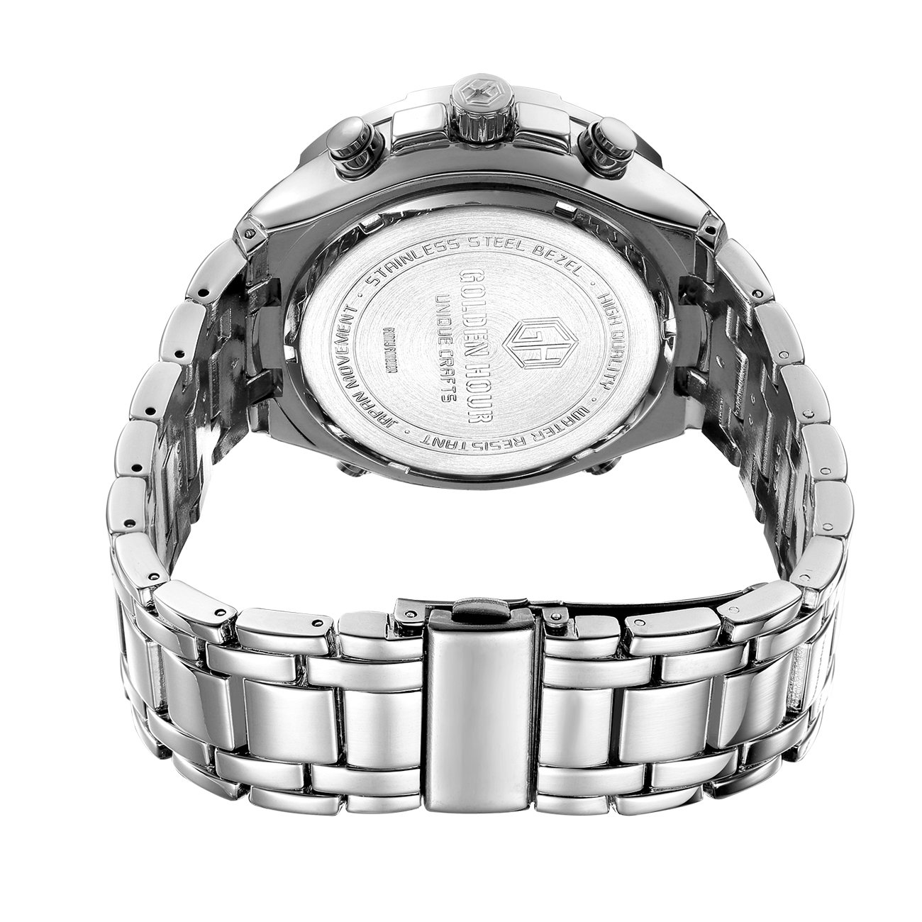 Foto 7 pulgar | Reloj Golden Hour De Lujo De Acero Inoxidable Analógico Digital Para Hombre A Prueba De Agua - Venta Internacional.