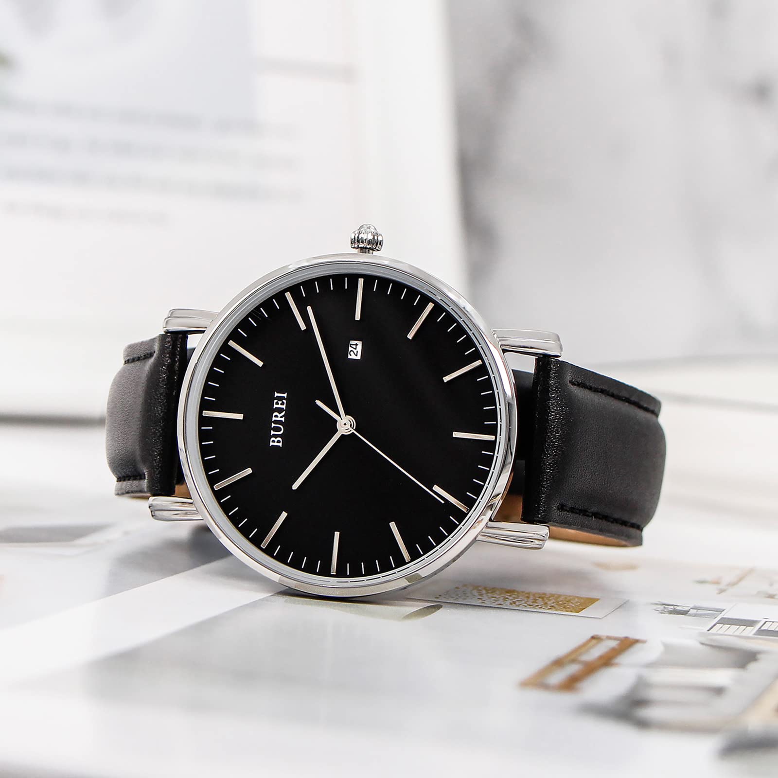 Foto 4 pulgar | Reloj Burei Fashion Minimalist Waterproof Para Hombre Plateado - Venta Internacional.