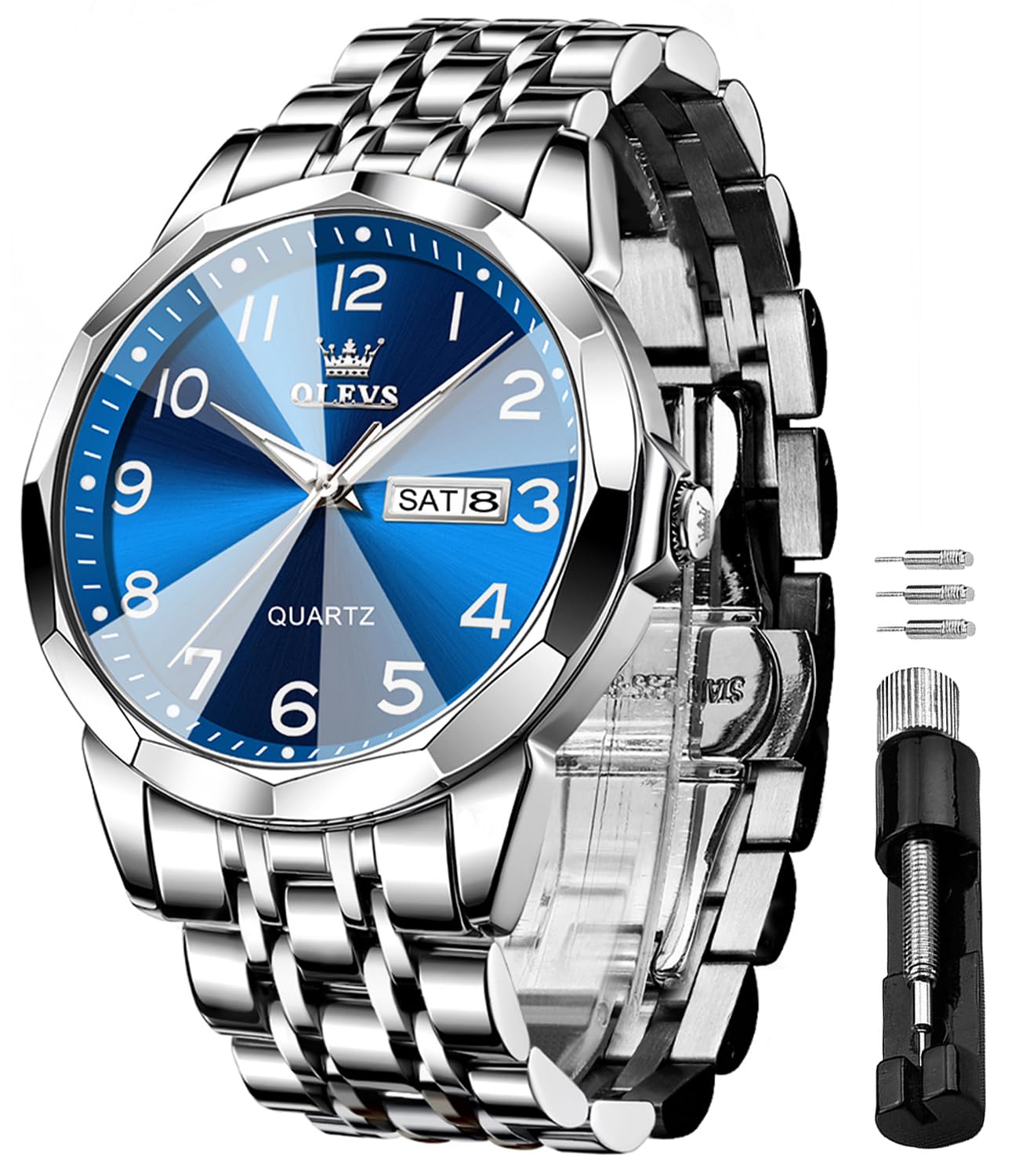 Foto 1 | Reloj Olevs Vestido De Lujo Analógico De Cuarzo Para Hombre A Prueba De Agua - Venta Internacional.