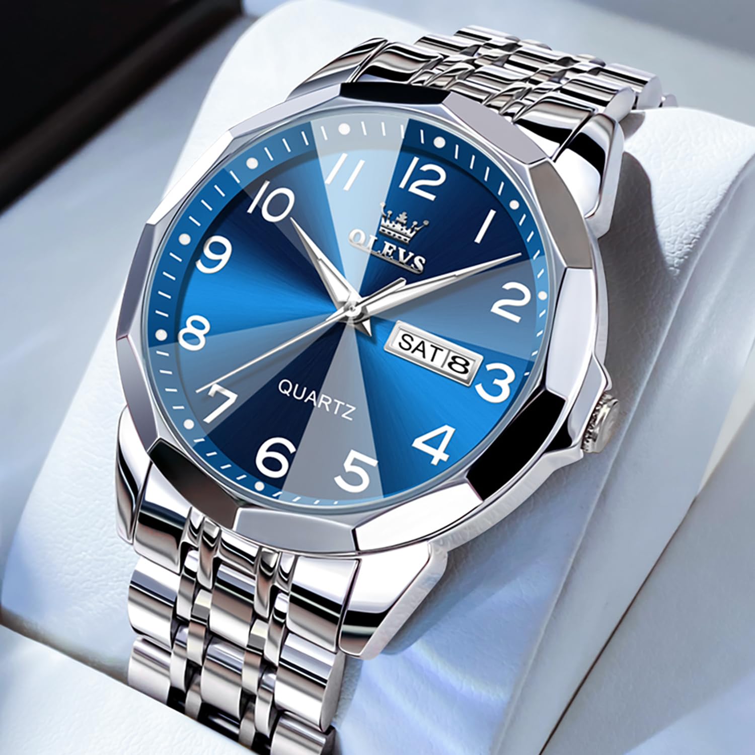Foto 2 | Reloj Olevs Vestido De Lujo Analógico De Cuarzo Para Hombre A Prueba De Agua - Venta Internacional.