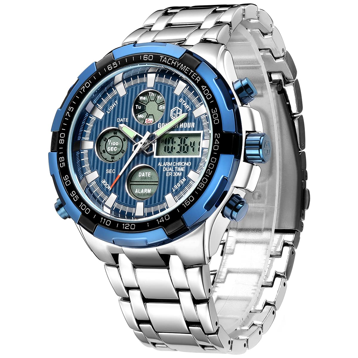 Reloj Golden Hour De Lujo Analógico Digital De Acero Inoxidable Para Hombre - Venta Internacional.