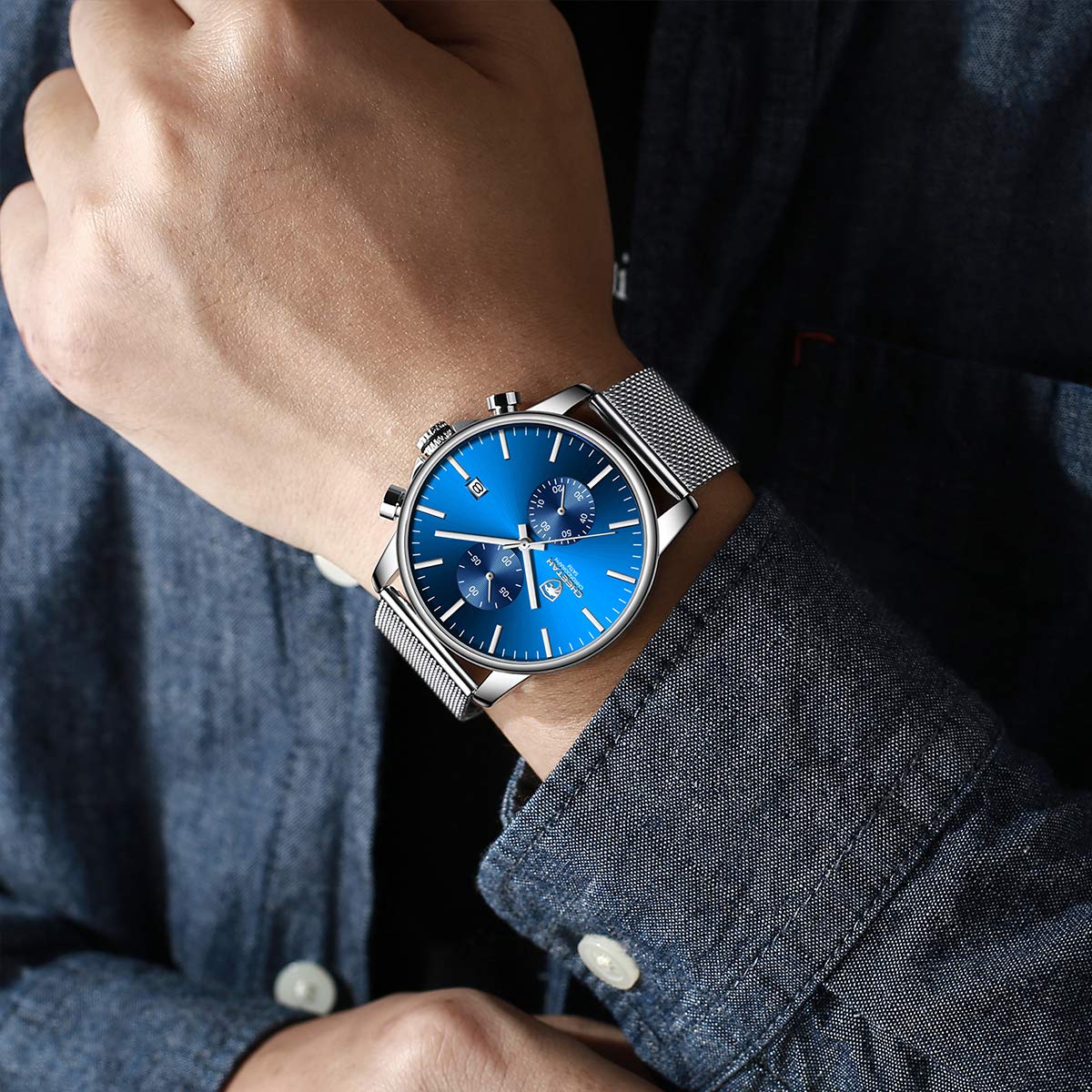 Foto 7 | Reloj Golden Hour Con Cronógrafo De Cuarzo A La Moda Para Hombre, Color Plateado - Venta Internacional.