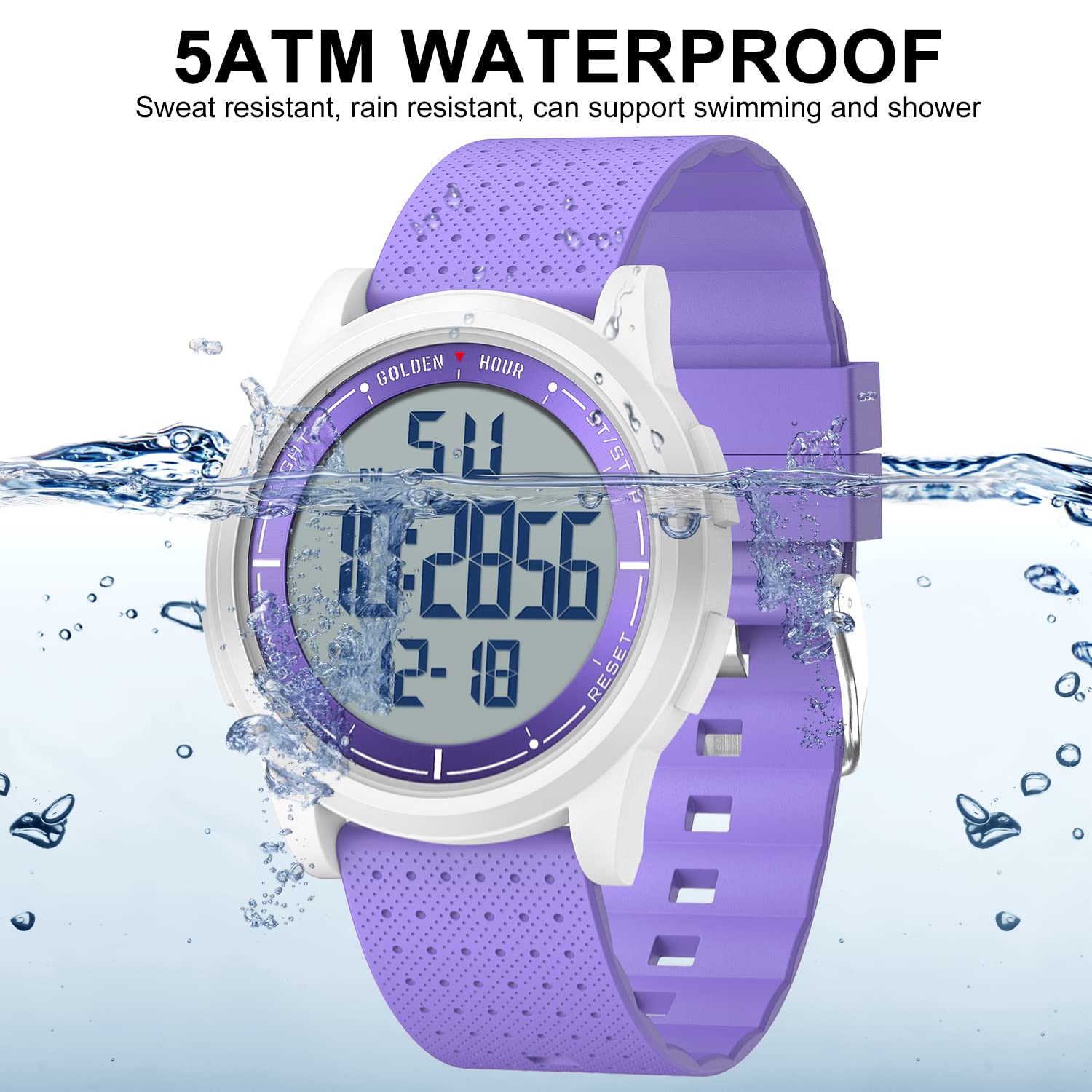 Foto 5 pulgar | Reloj Golden Hour, Ultrafino, Minimalista, Impermeable, Morado - Venta Internacional.