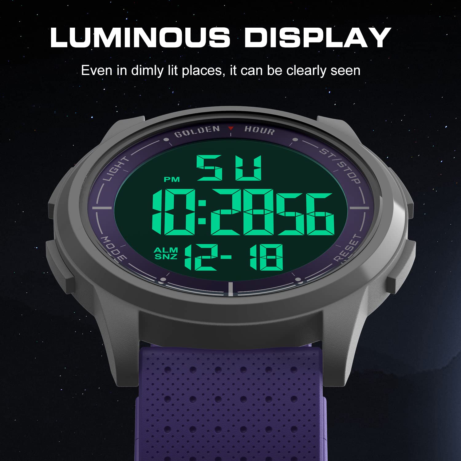 Foto 6 pulgar | Reloj Golden Hour, Ultrafino, Minimalista, Impermeable, Morado - Venta Internacional.