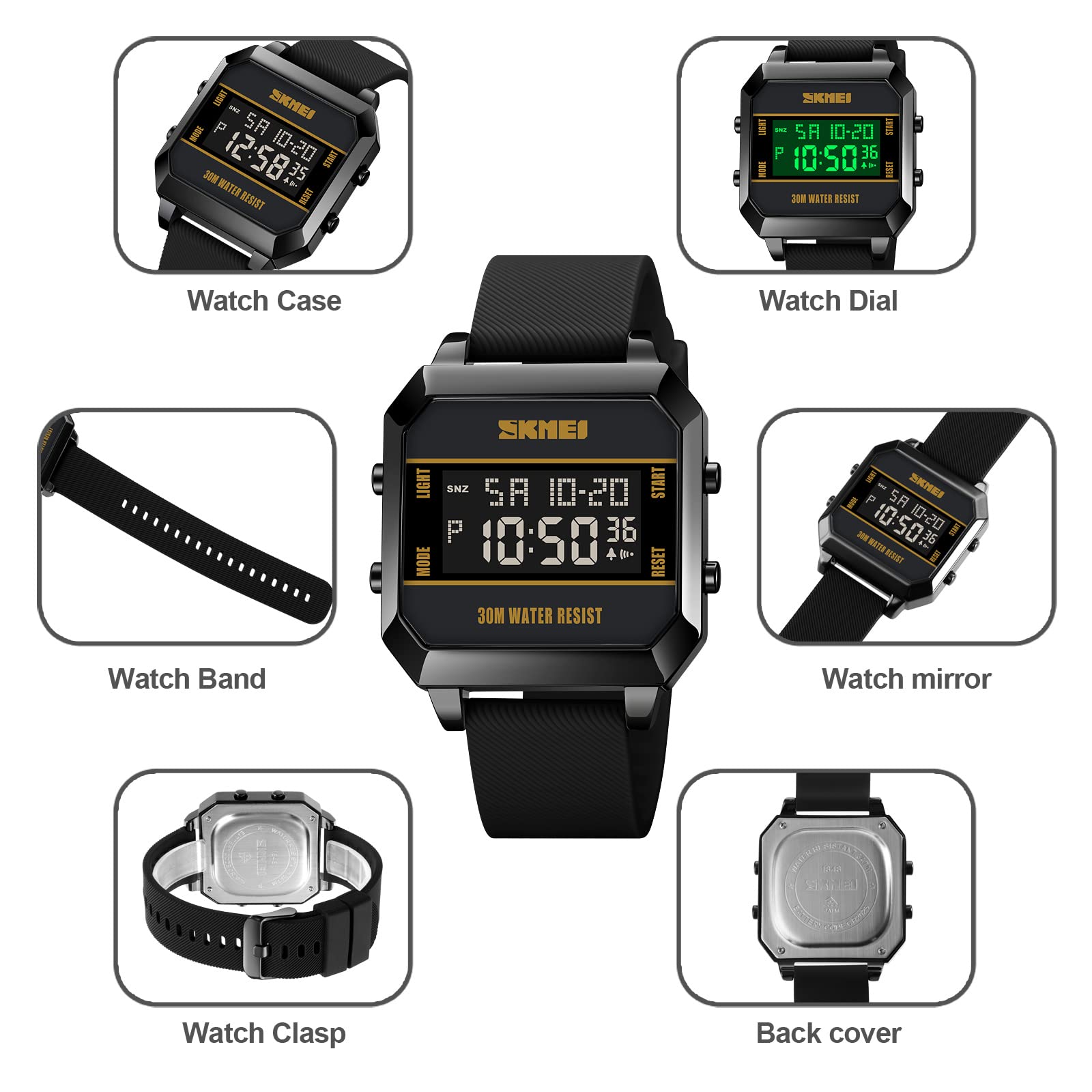 Foto 7 | Reloj Gosasa Para Hombre, Deportivo, Digital, Militar, Led, Resistente Al Agua - Venta Internacional.