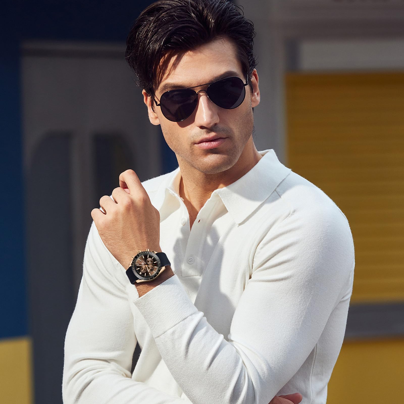 Foto 3 pulgar | Reloj By Benyar Chronograph Quartz Impermeable Para Hombre - Venta Internacional.