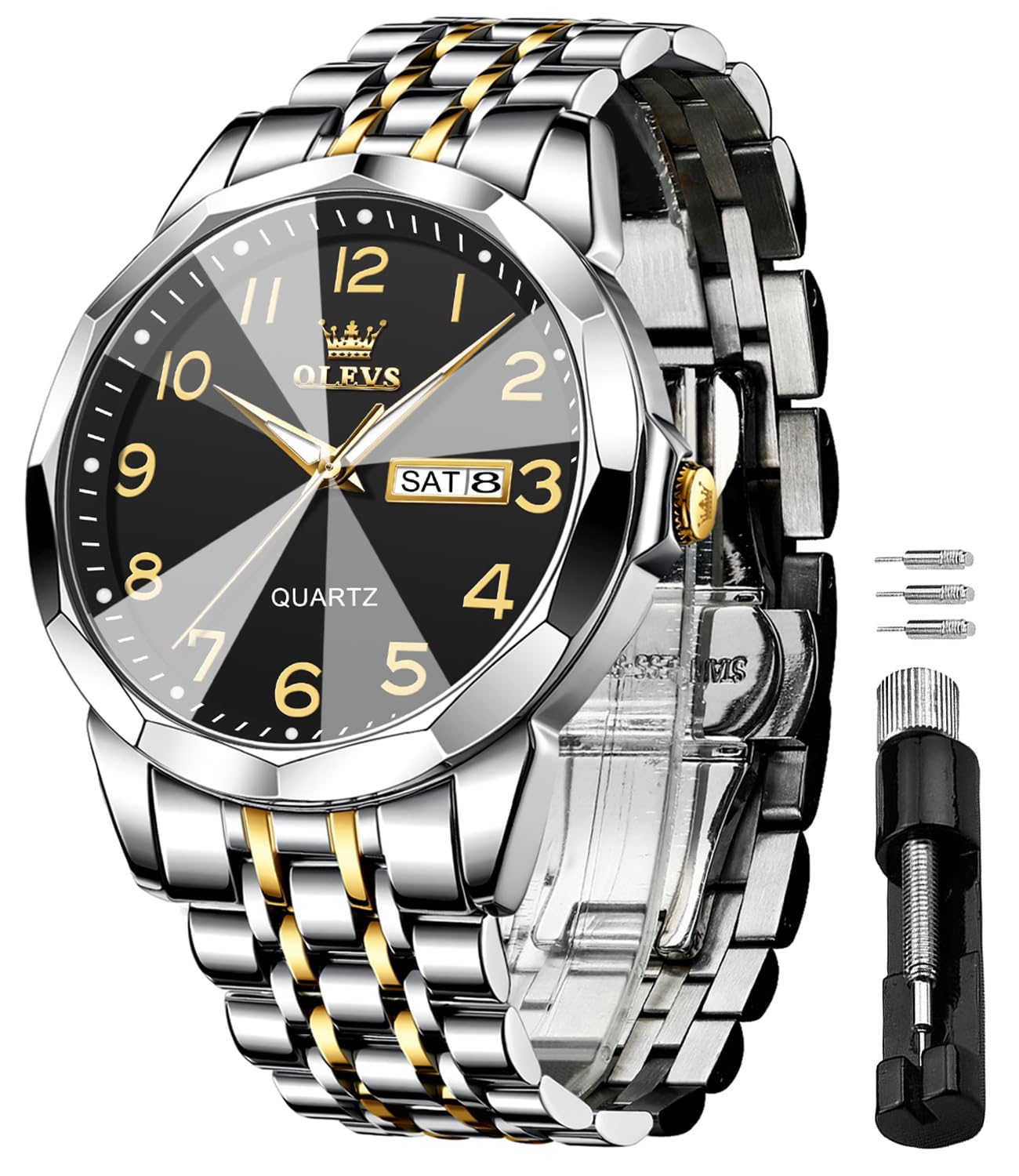 Foto 1 | Reloj Olevs Black Luxury Dress Analog Quartz Para Hombre - Venta Internacional.