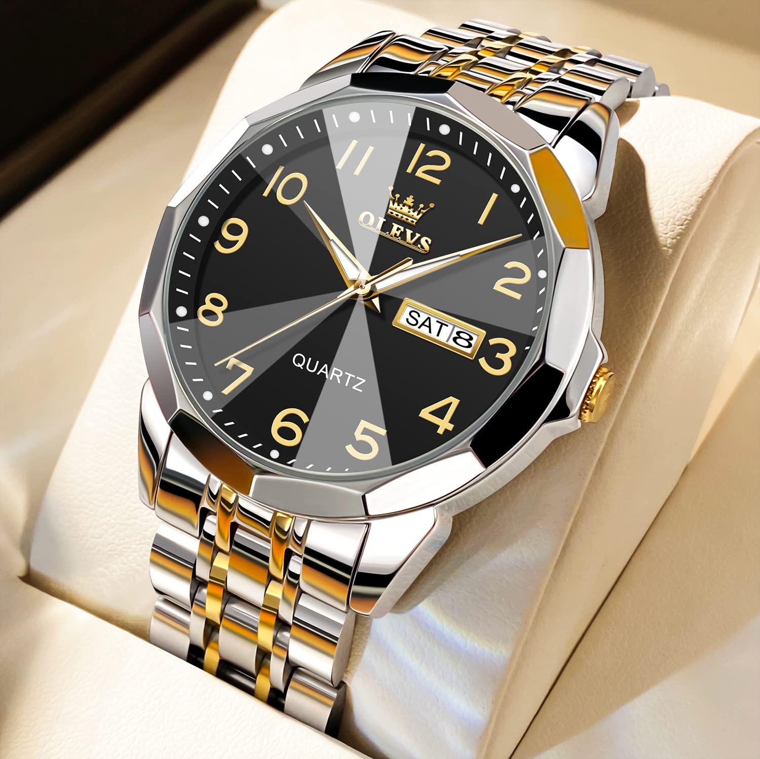 Foto 3 pulgar | Reloj Olevs Black Luxury Dress Analog Quartz Para Hombre - Venta Internacional.