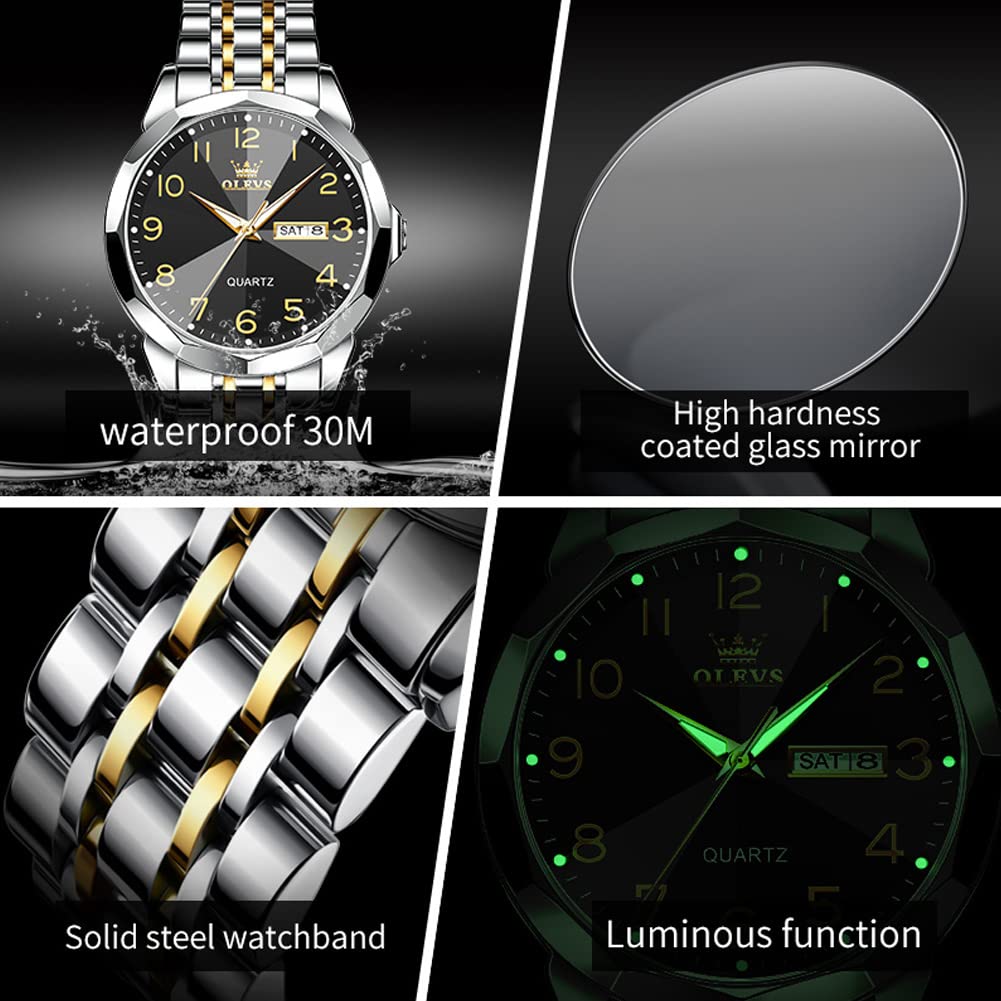Foto 6 pulgar | Reloj Olevs Black Luxury Dress Analog Quartz Para Hombre - Venta Internacional.