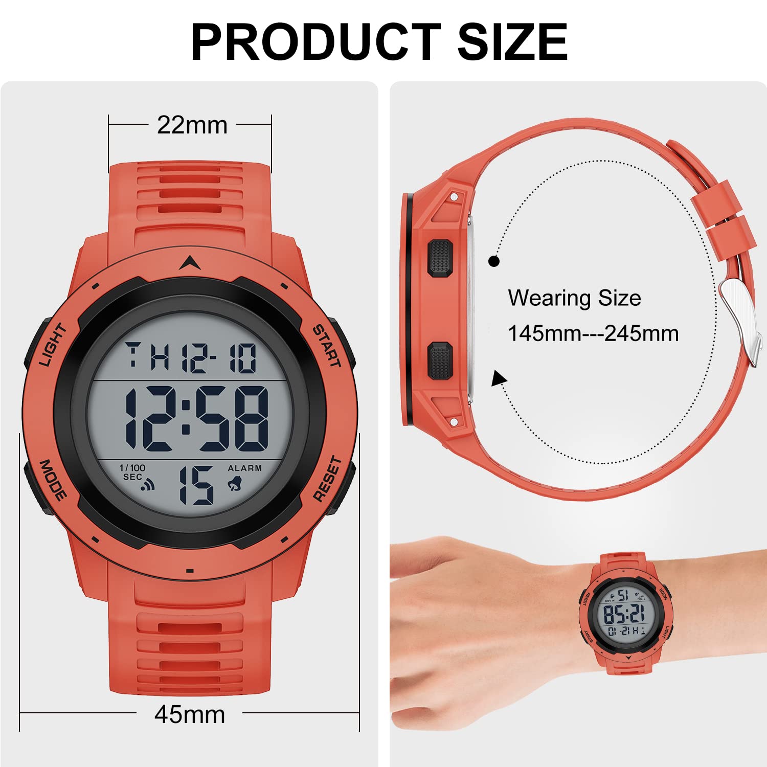 Foto 4 | Reloj Deportivo Golden Hour Waterproof Digital Para Hombre - Venta Internacional.