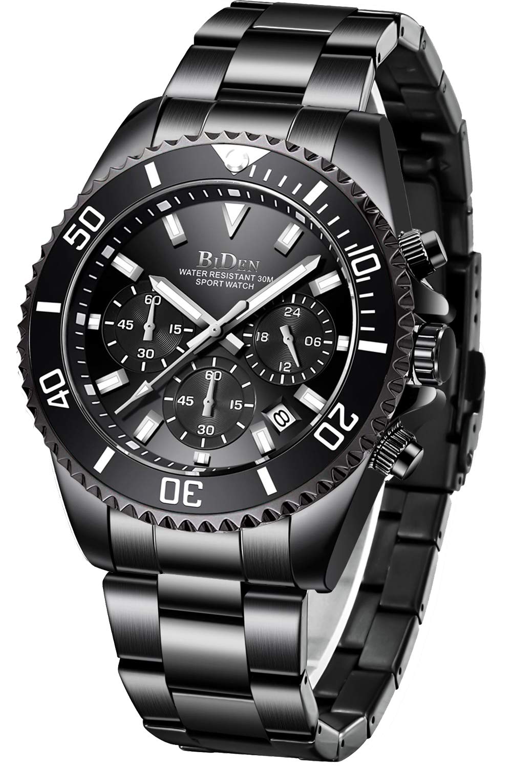 Reloj Biden Chronograph Negro De Acero Inoxidable Para Hombre - Venta Internacional.