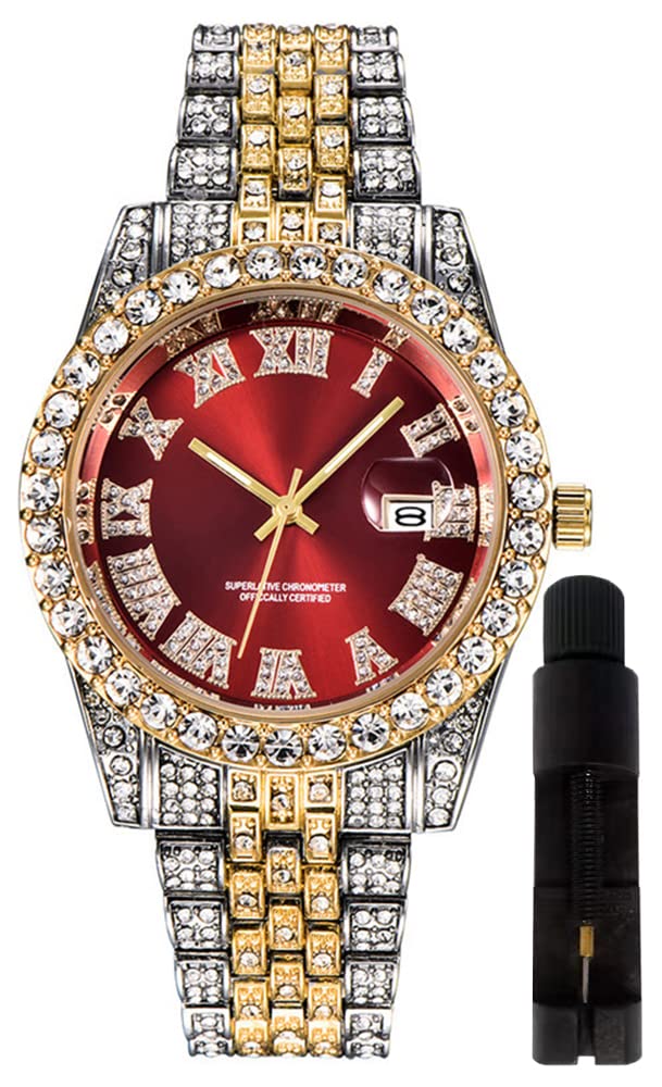 Reloj Hunruy Hip Hop Iced-out Bling Diamond Luxury Para Hombre - Venta Internacional.