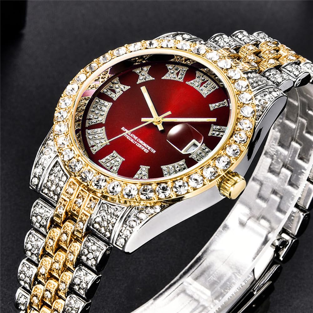 Foto 5 pulgar | Reloj Hunruy Hip Hop Iced-out Bling Diamond Luxury Para Hombre - Venta Internacional.