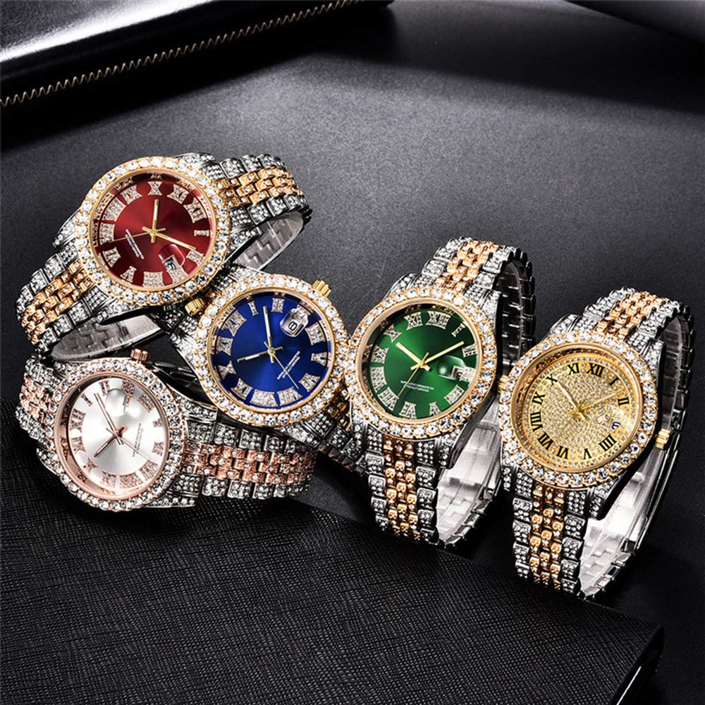 Foto 6 pulgar | Reloj Hunruy Hip Hop Iced-out Bling Diamond Luxury Para Hombre - Venta Internacional.
