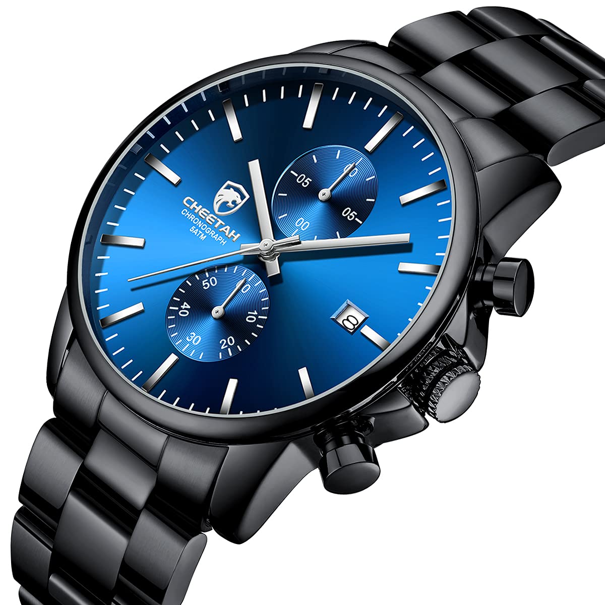 Foto 3 pulgar | Reloj Golden Hour Con Cronógrafo Azul De Acero Inoxidable Para Hombre - Venta Internacional.