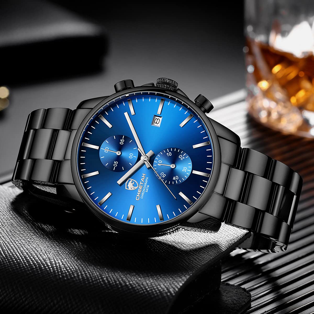 Foto 7 pulgar | Reloj Golden Hour Con Cronógrafo Azul De Acero Inoxidable Para Hombre - Venta Internacional.