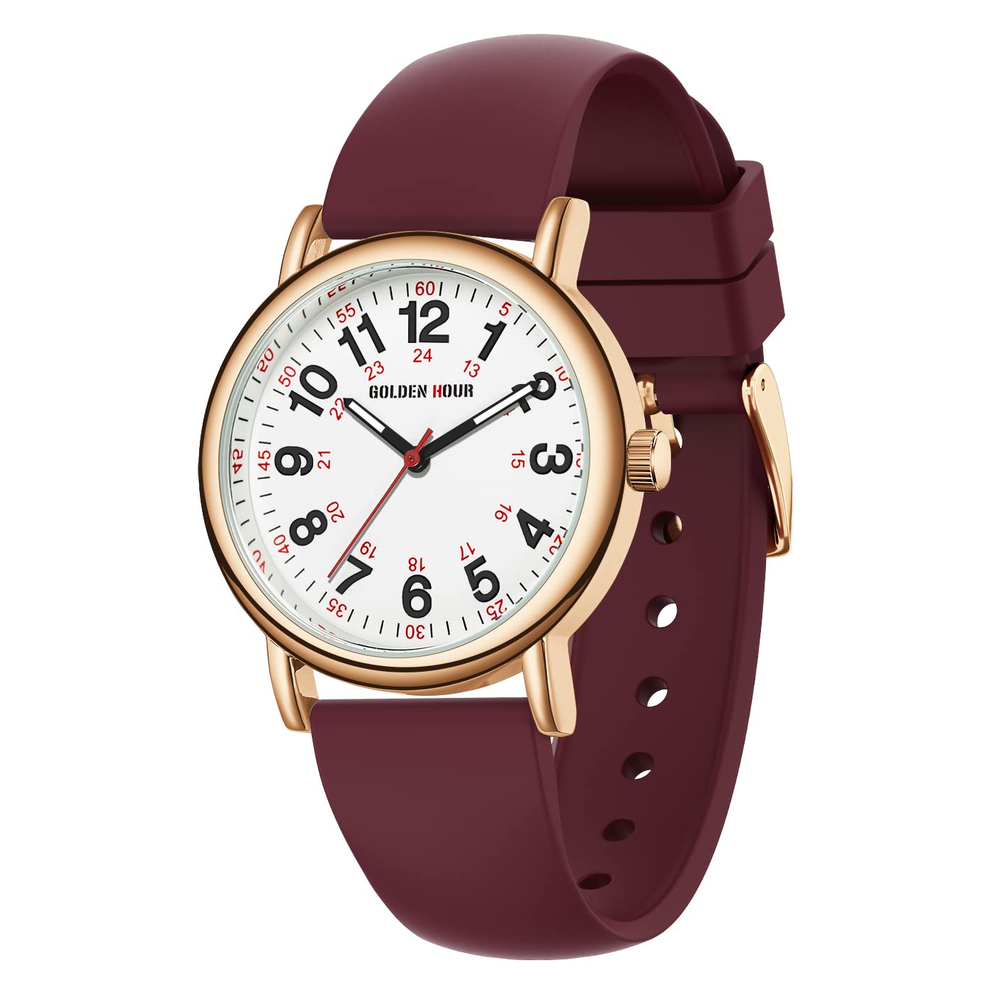 Foto 2 pulgar | Reloj De Enfermera Golden Hour Impermeable Para Uso Médico En Oro Rosa - Venta Internacional.