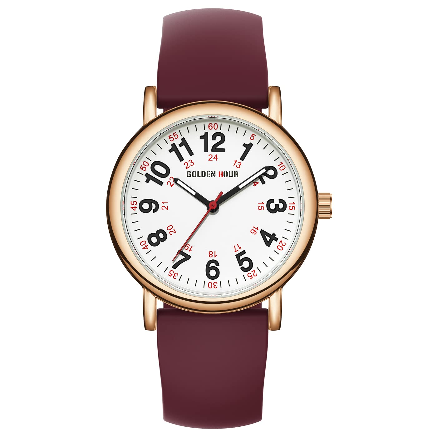 Foto 3 pulgar | Reloj De Enfermera Golden Hour Impermeable Para Uso Médico En Oro Rosa - Venta Internacional.