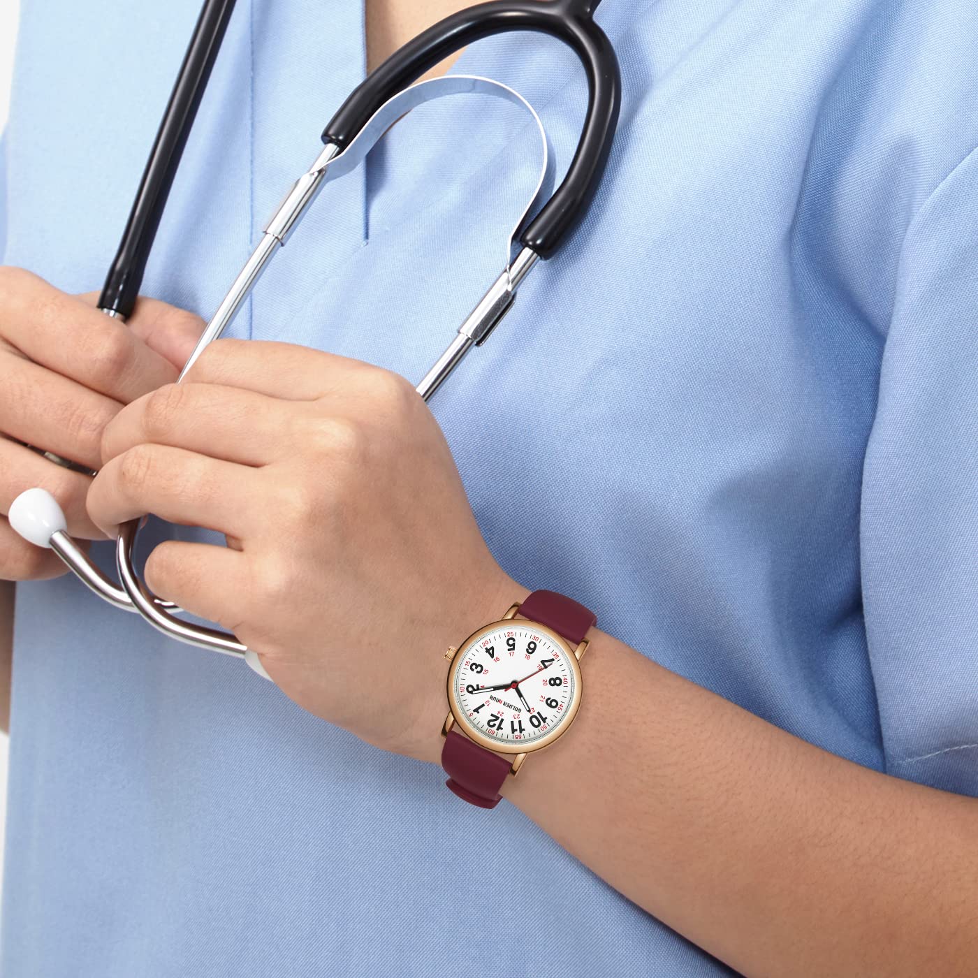 Foto 8 pulgar | Reloj De Enfermera Golden Hour Impermeable Para Uso Médico En Oro Rosa - Venta Internacional.