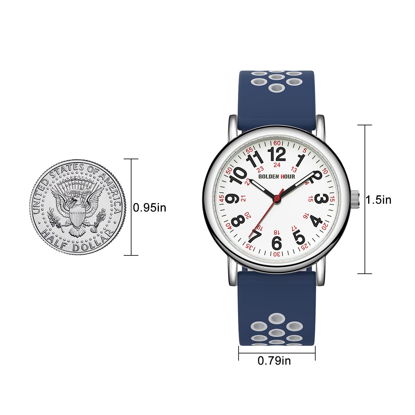 Foto 6 | Reloj De Enfermera Golden Hour Impermeable Para Profesionales Médicos - Venta Internacional.