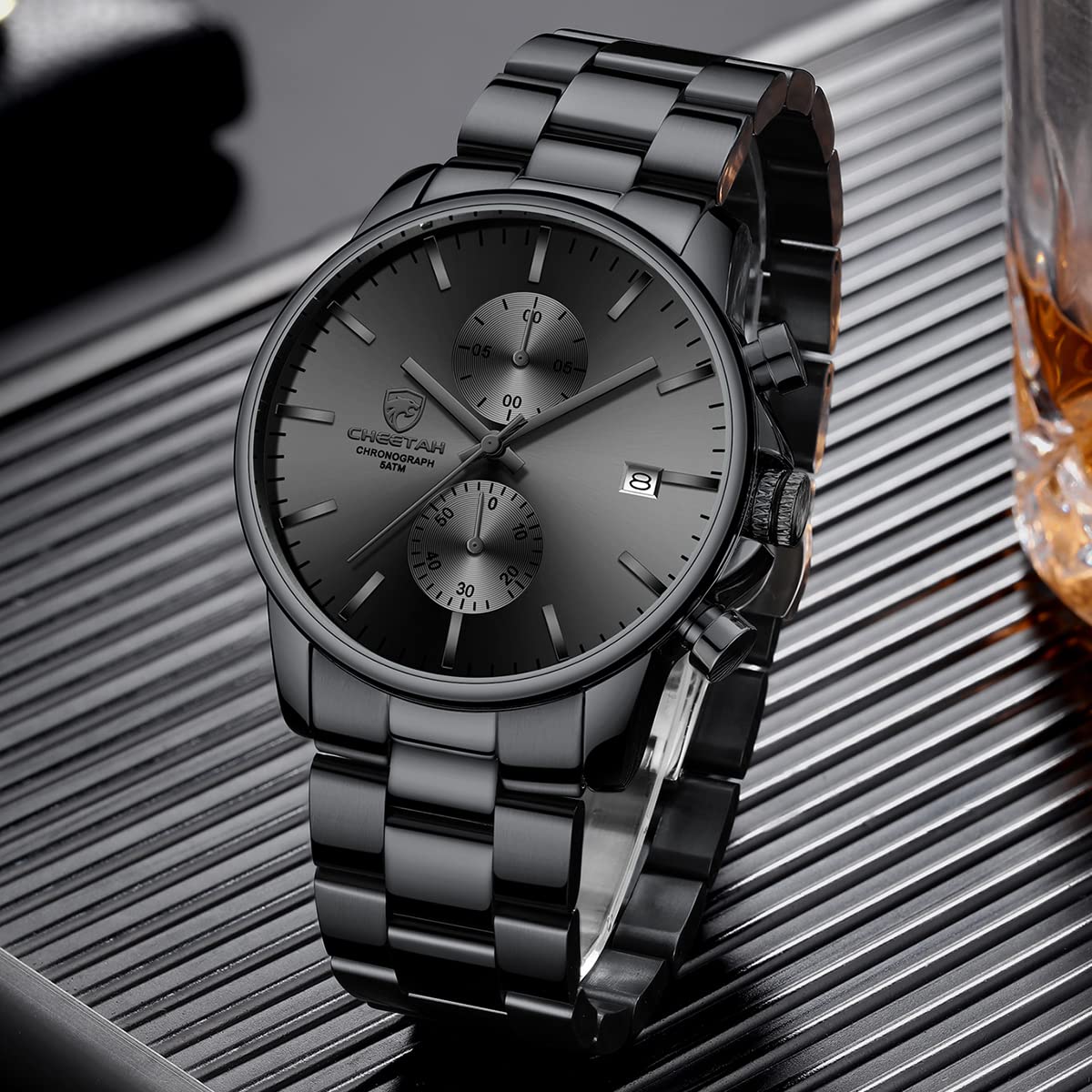 Foto 8 pulgar | Reloj Golden Hour Con Cronógrafo De Acero Inoxidable Para Hombre, Color Gris - Venta Internacional.