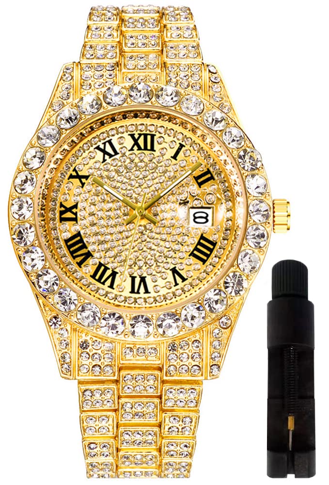 Foto 2 pulgar | Reloj Hunruy Hip Hop Iced-out Bling Diamond Luxury Para Hombre - Venta Internacional.