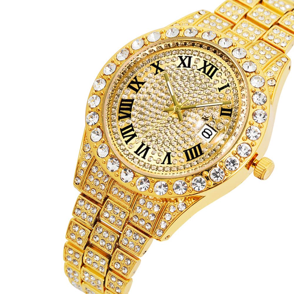 Foto 3 pulgar | Reloj Hunruy Hip Hop Iced-out Bling Diamond Luxury Para Hombre - Venta Internacional.