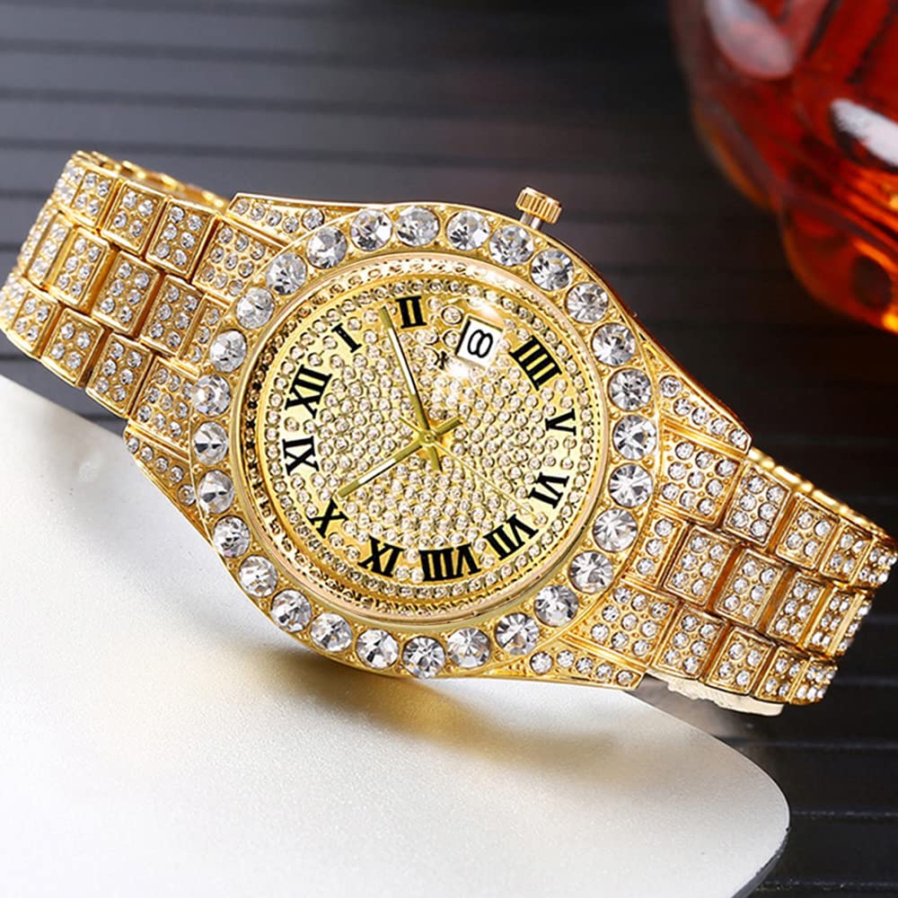 Foto 5 pulgar | Reloj Hunruy Hip Hop Iced-out Bling Diamond Luxury Para Hombre - Venta Internacional.