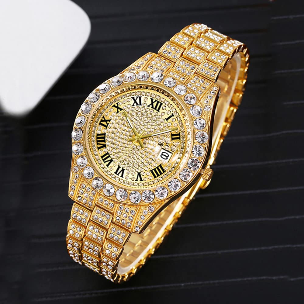Foto 6 pulgar | Reloj Hunruy Hip Hop Iced-out Bling Diamond Luxury Para Hombre - Venta Internacional.