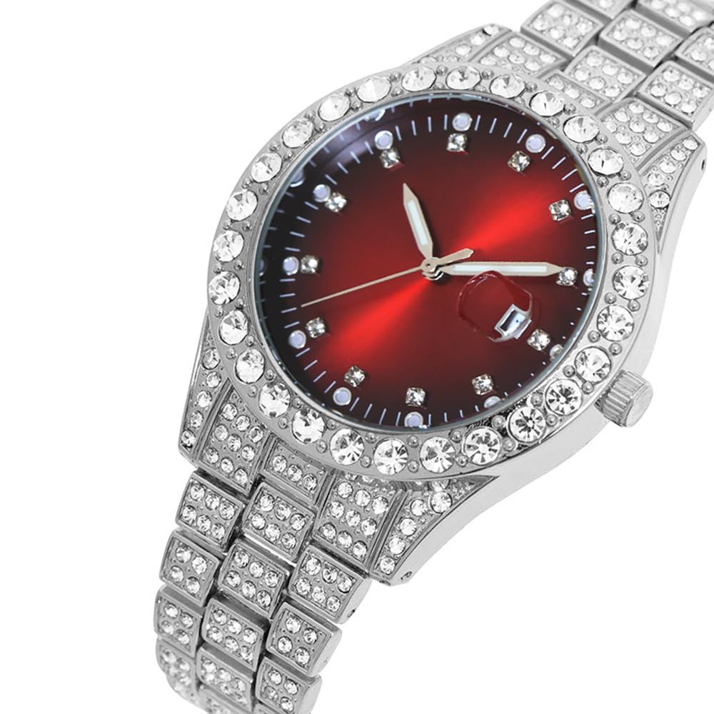 Foto 3 pulgar | Reloj Hunruy Hip Hop Iced-out Bling Diamond Luxury Para Hombre - Venta Internacional.