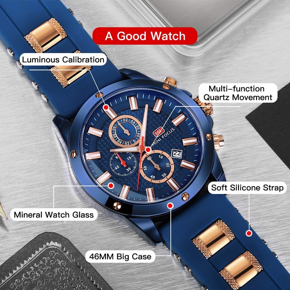 Foto 4 | Reloj Aimes Para Hombre, Casual, Impermeable, Deportivo, A La Moda, Azul - Venta Internacional.