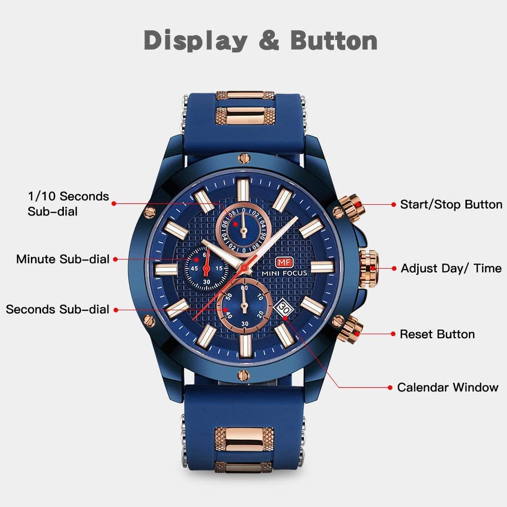 Foto 7 pulgar | Reloj Aimes Para Hombre, Casual, Impermeable, Deportivo, A La Moda, Azul - Venta Internacional.