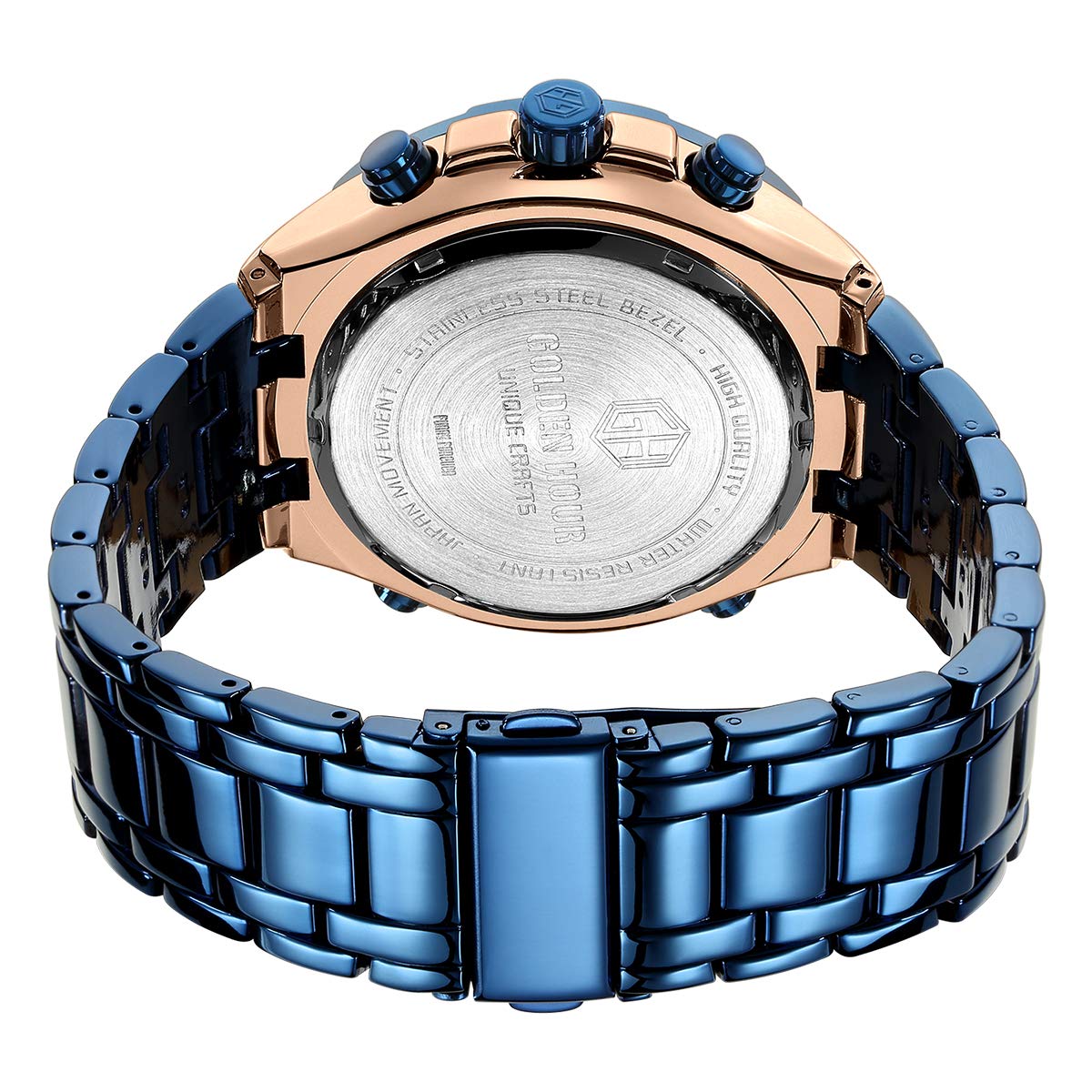 Foto 6 | Reloj Golden Hour De Lujo De Acero Inoxidable Analógico Digital Para Hombre A Prueba De Agua - Venta Internacional.