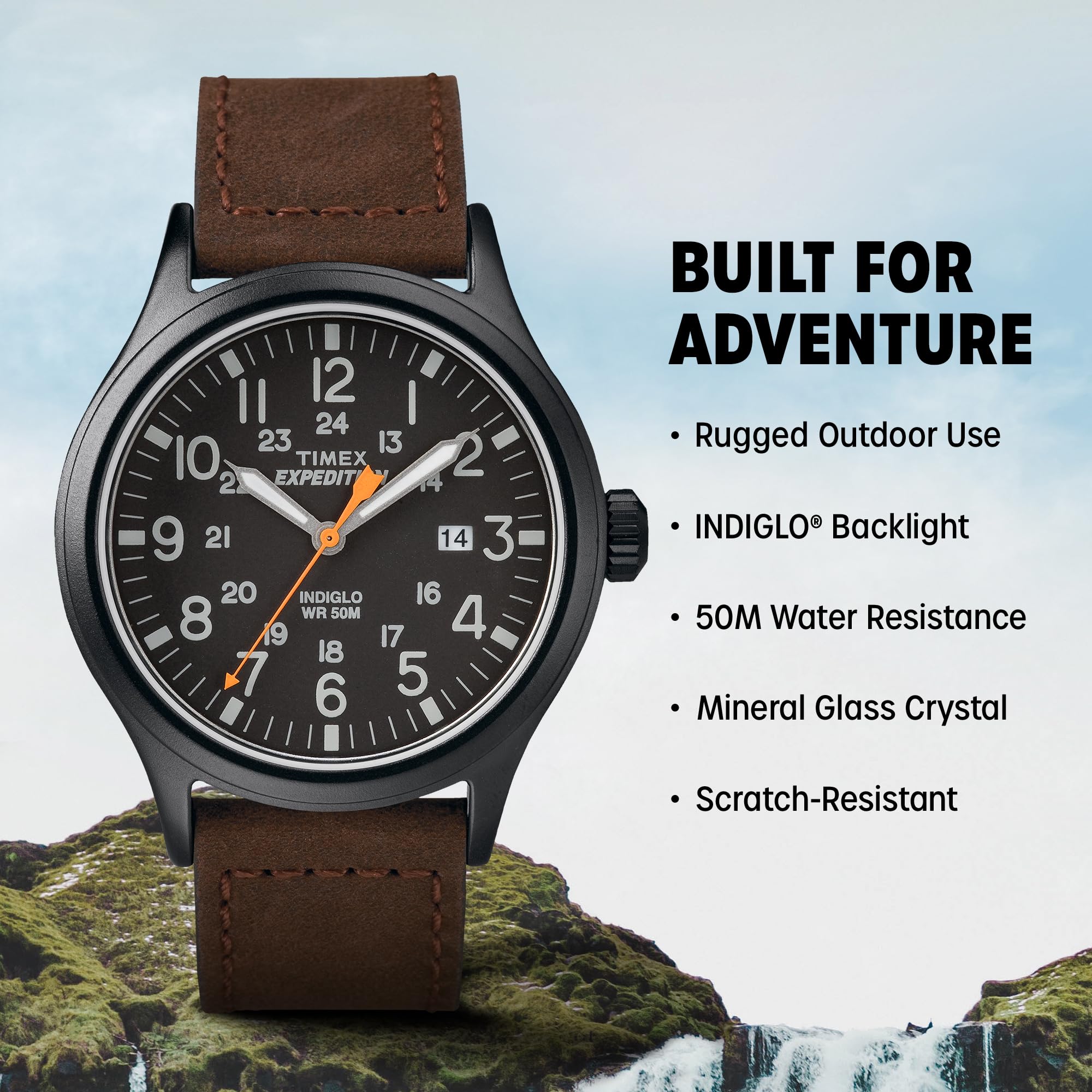 Foto 2 | Reloj Timex Expedition Scout Para Hombre, 40 Mm, Funda De Piel Negra - Venta Internacional.